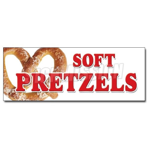 Signmission SOFT PRETZELS DECAL sticker pretzel stand cart fresh hot baked snack food, D-12 Soft Pretzels D-12 Soft Pretzels - main